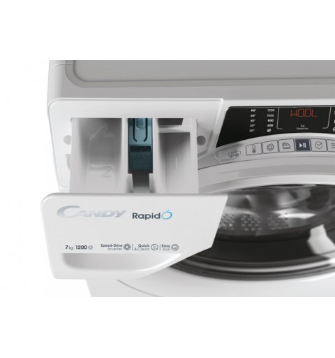 Candy RapidÓ RO41274DWMST 1-S lavatrice Caricamento frontale 7 kg 1200 Giri min A Bianco