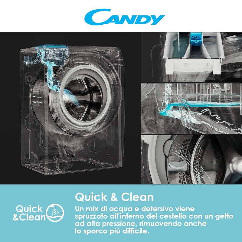 Candy RapidÓ RO 14104DWMT 1-S lavatrice Caricamento frontale 10 kg 1400 Giri min A Bianco