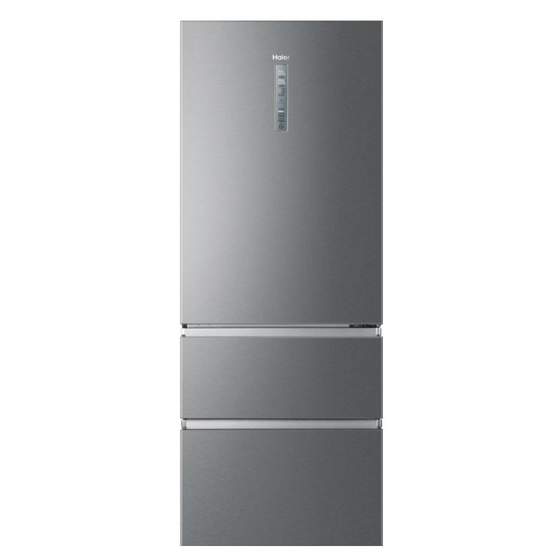 Haier 3D 70 Serie 3 HTOPMNE7193 réfrigérateur-congélateur Pose libre 450 L E Platine, Acier inoxydable