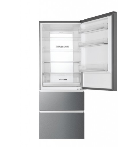 Haier 3D 70 Serie 3 HTOPMNE7193 nevera y congelador Independiente 450 L E Platino, Acero inoxidable