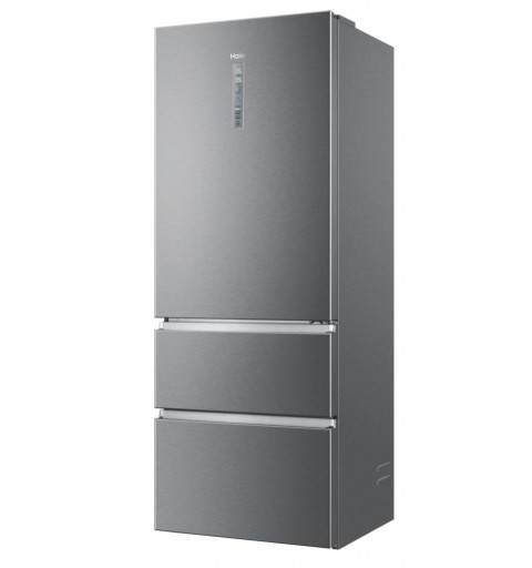 Haier 3D 70 Serie 3 HTOPMNE7193 Kühl- und Gefrierkombination Freistehend 450 l E Platin, Edelstahl