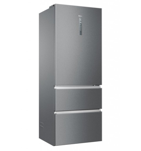 Haier 3D 70 Serie 3 HTOPMNE7193 Kühl- und Gefrierkombination Freistehend 450 l E Platin, Edelstahl