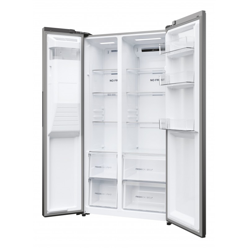 Haier SBS 90 Serie 3 HSR3918EIMP frigo américain Pose libre 515 L E Platine, Acier inoxydable