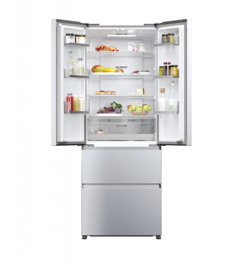 Haier FD 70 Serie 5 HFR5719ENMG side-by-side refrigerator Freestanding 446 L E Silver