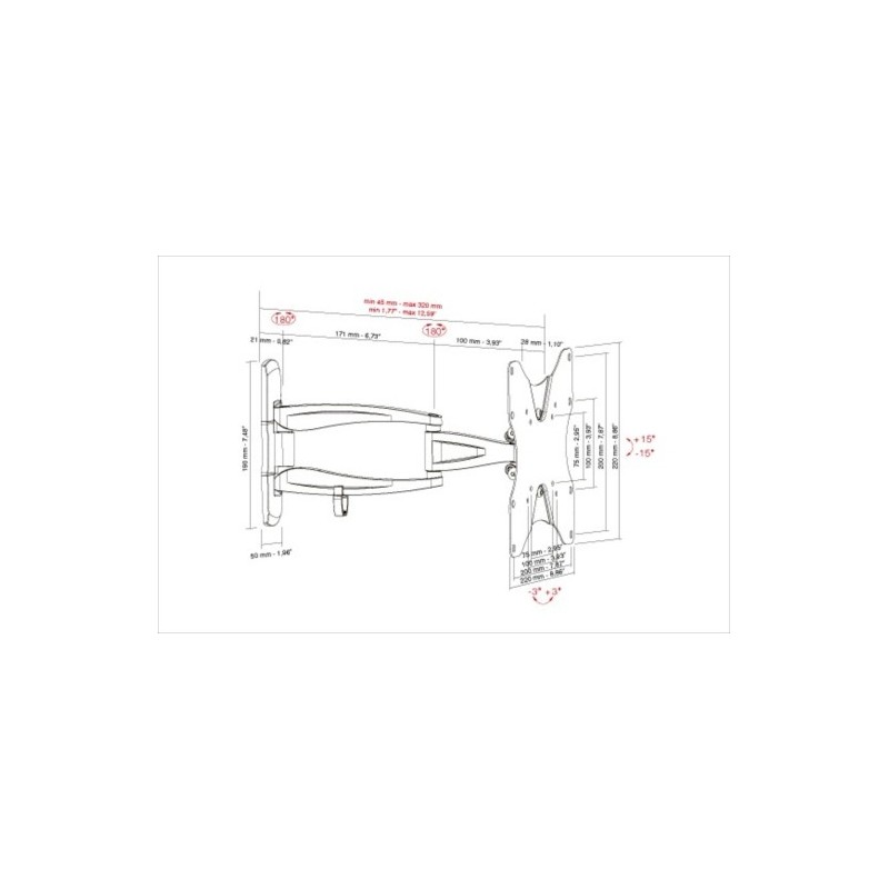 Munari SP312 TV-Halterung 106,7 cm (42") Schwarz