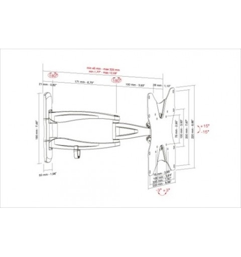 Munari SP312 Supporto TV a parete 106,7 cm (42") Nero