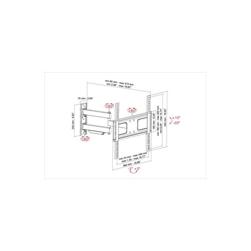 Munari SP340 soporte para TV 152,4 cm (60") Negro