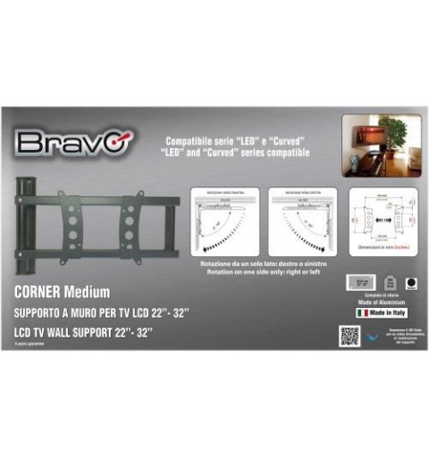 Bravo Corner Medium 81.3 cm (32") Black