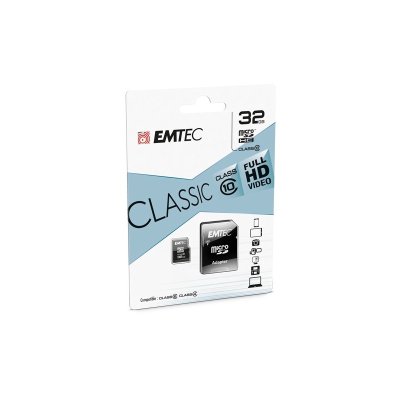 Emtec ECMSDM32GHC10CG mémoire flash 32 Go MicroSD Classe 10