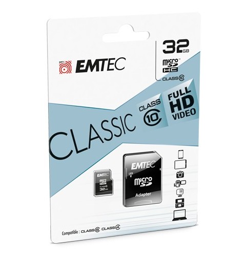 Emtec ECMSDM32GHC10CG mémoire flash 32 Go MicroSD Classe 10