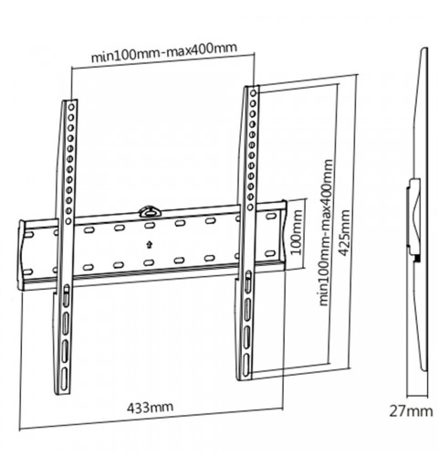 Munari Kairos Home SK140 TV-Halterung 152,4 cm (60") Schwarz