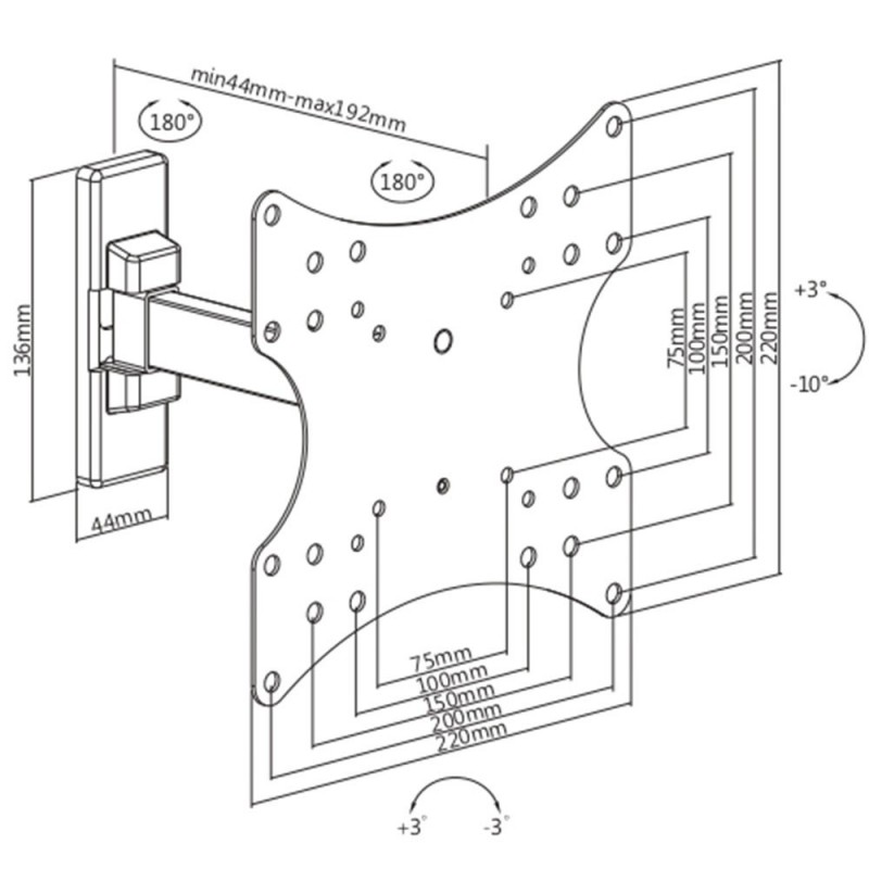 Munari Kairos Home SK121 support pour téléviseur 109,2 cm (43") Noir