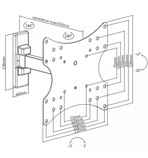 Munari Kairos Home SK121 support pour téléviseur 109,2 cm (43") Noir