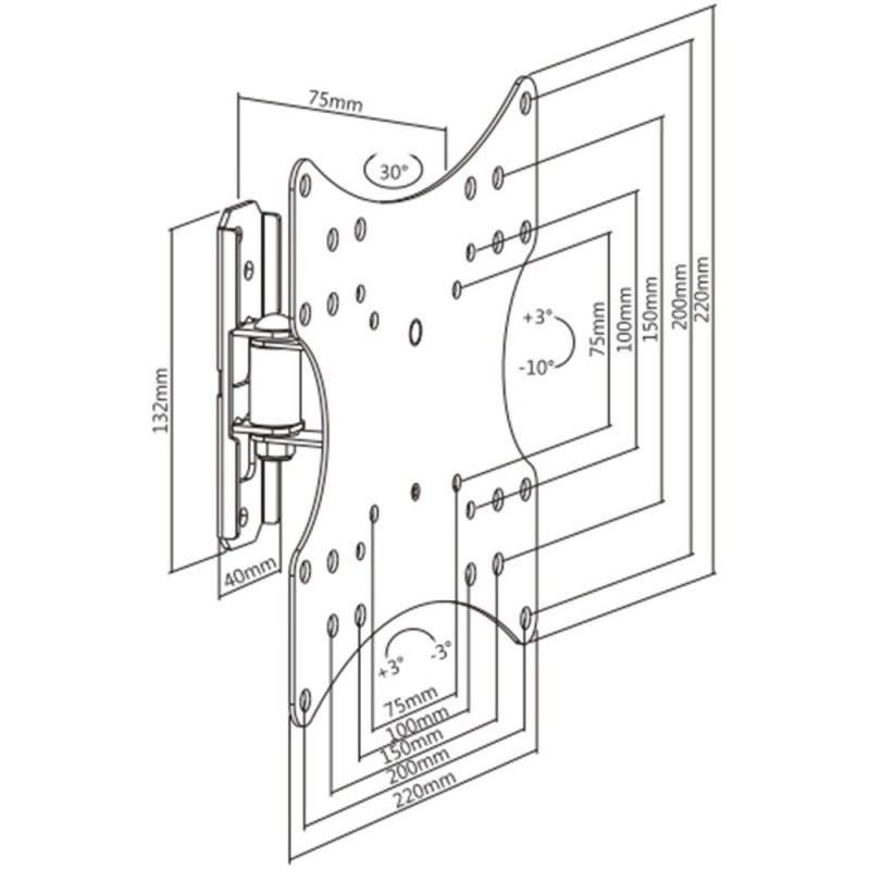 Munari Kairos Home SK120 support pour téléviseur 109,2 cm (43") Noir