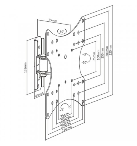 Munari Kairos Home SK120 support pour téléviseur 109,2 cm (43") Noir