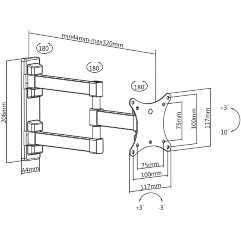 Munari Kairos Home SK112 support pour téléviseur 81,3 cm (32") Noir