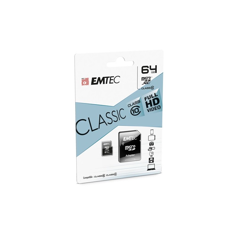 Emtec Micro SDHC ECMSDM64GXC10CG 64 Go MicroSDHC Classe 10
