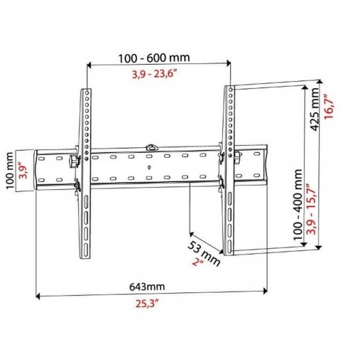 Bravo 92402635 TV-Halterung 190,5 cm (75") Schwarz