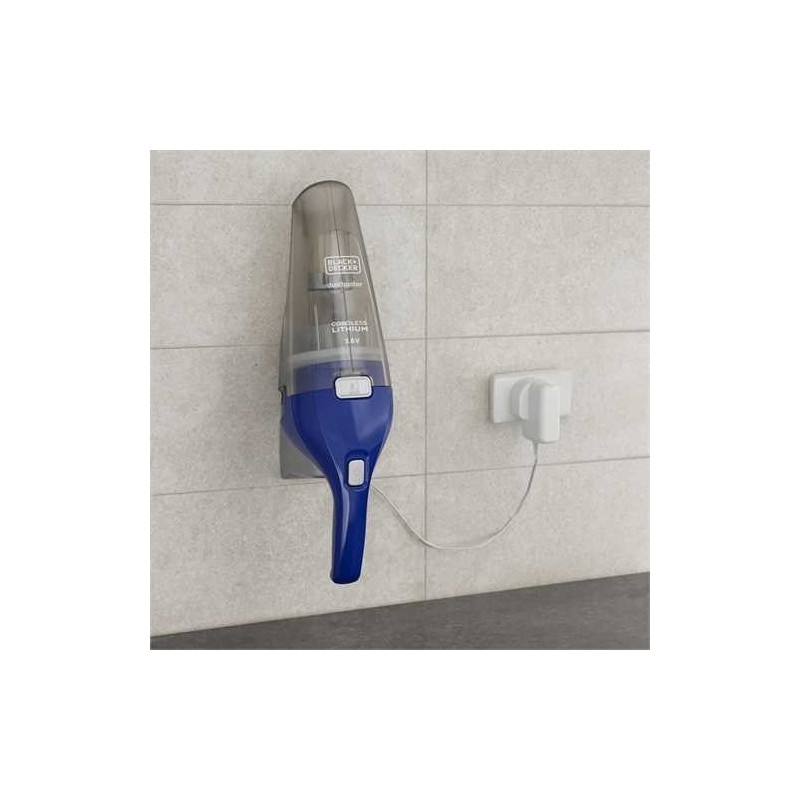 Black & Decker NVC115WA aspirapolvere senza filo Blu, Grigio Senza sacchetto