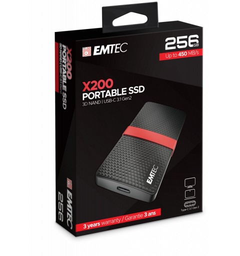 Emtec X200 256 GB Schwarz, Rot