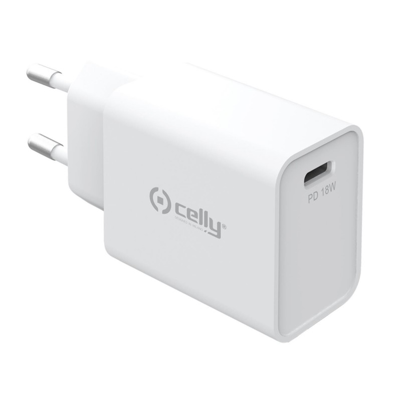 Celly TC1USBC18WWH mobile device charger Smartphone, Smartwatch, Tablet White AC Indoor