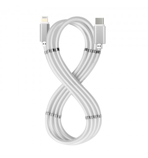 Celly USBCLIGHTMAGWH cable de conector Lightning 1 m Blanco