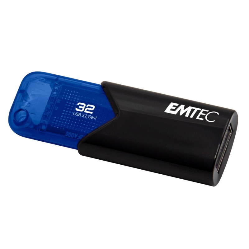 Emtec B110 Click Easy 3.2 lecteur USB flash 32 Go USB Type-A 3.2 Gen 2 (3.1 Gen 2) Noir, Bleu