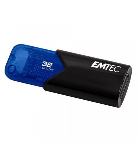 Emtec B110 Click Easy 3.2 lecteur USB flash 32 Go USB Type-A 3.2 Gen 2 (3.1 Gen 2) Noir, Bleu