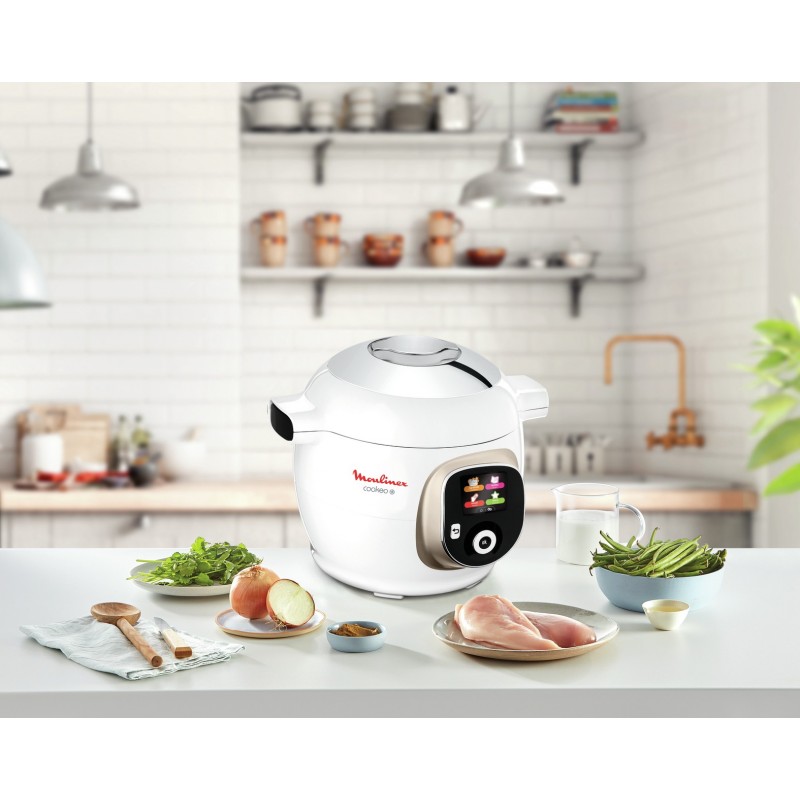 Moulinex Cookeo + CE851A 6 L 1600 W Argent, Blanc