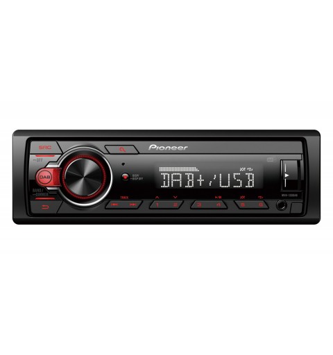 Pioneer MVH-130DAB récepteur multimédia de voiture Noir, Rouge 200 W