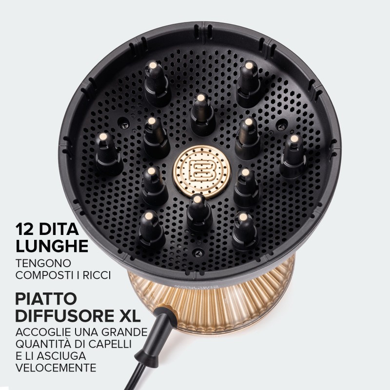 Bellissima Diffon Supreme Ion Care XL hair dryer 770 W Black, Gold