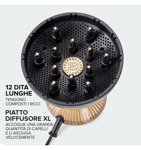 Bellissima Diffon Supreme Ion Care XL Haartrockner 770 W Schwarz, Gold