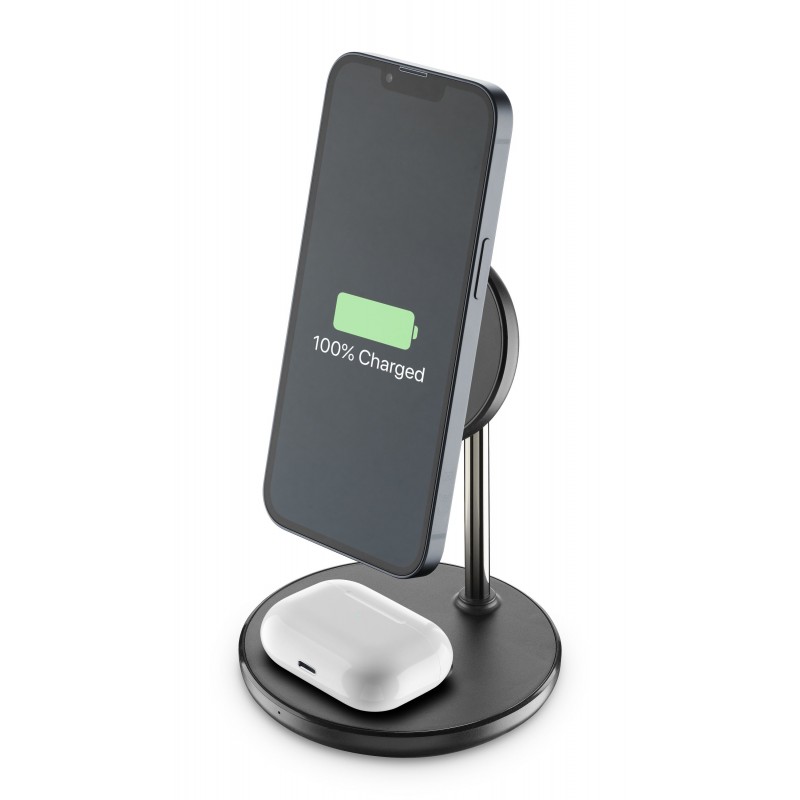 Cellularline Mag Duo Casque, Smartphone Noir, Argent USB Recharge sans fil Intérieure