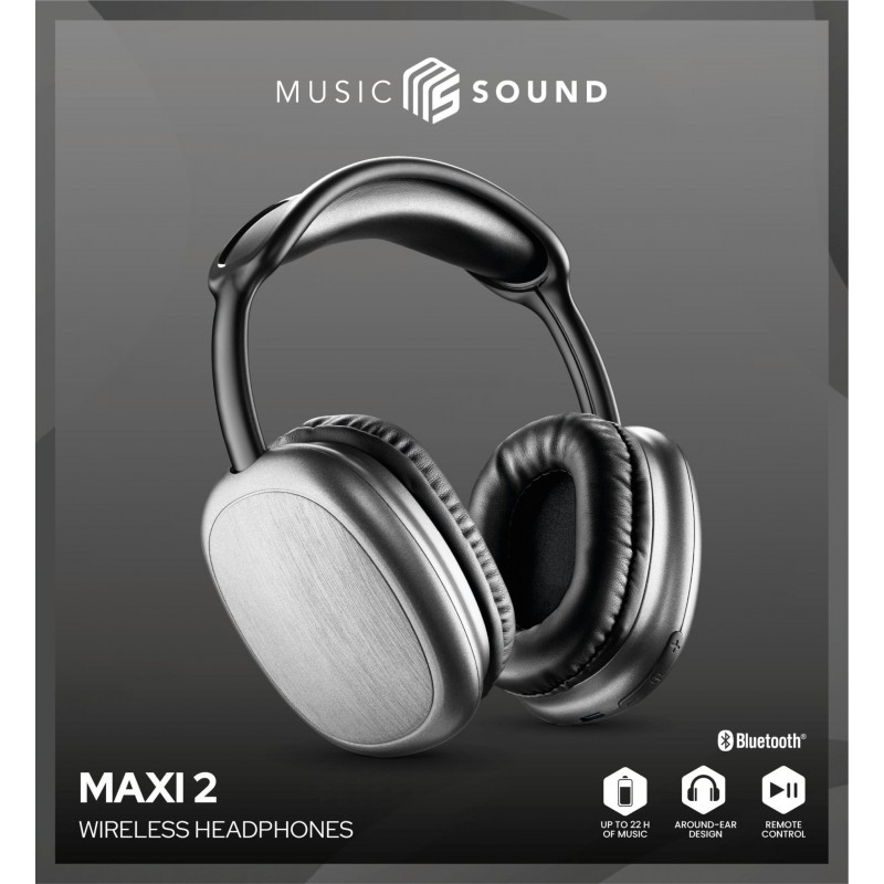 Music Sound Maxi 2 Casque Sans fil Arceau Appels Musique USB Type-C Bluetooth Noir