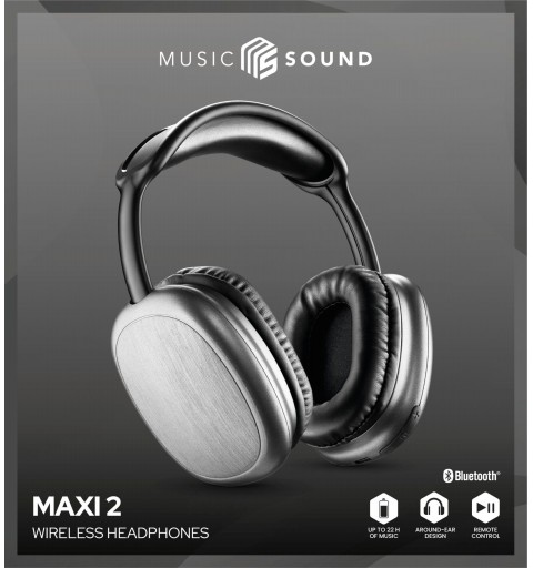 Music Sound Maxi 2 Auricolare Wireless A Padiglione Musica e Chiamate USB tipo-C Bluetooth Nero