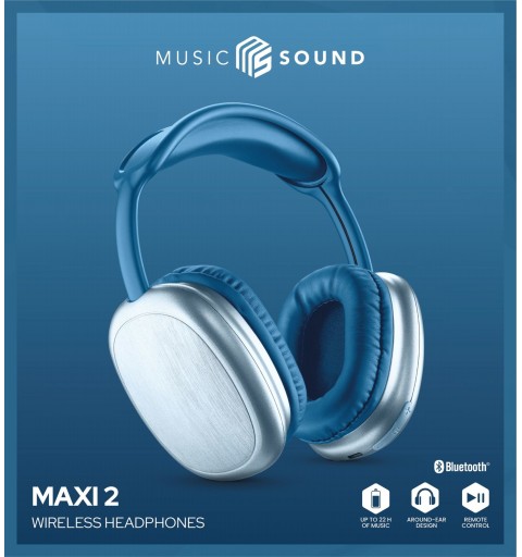 Music Sound Maxi 2 Casque Sans fil Arceau Appels Musique USB Type-C Bluetooth Bleu