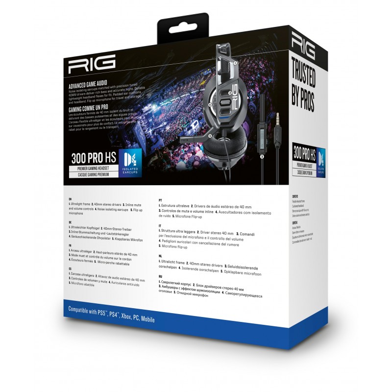 NACON RIG 300 PRO HS Auriculares Alámbrico Diadema Juego Negro