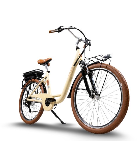 EMG City bike vintage Shirley 250W, ruota da 26", freni V-brake a p, cambio Shimano RS-36, batteria ultra slim 10Ah