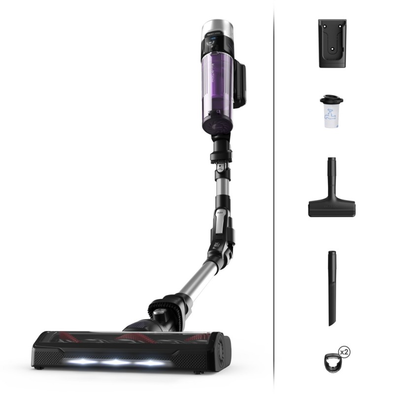 Rowenta X-Force Flex 9.60 RH2037WO aspirateur de table Noir, Violet Sans sac