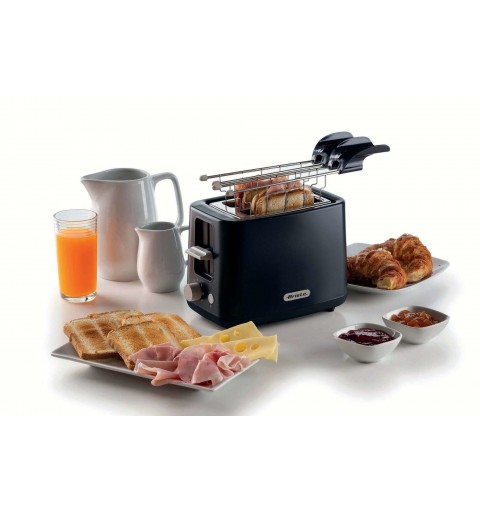 Ariete 157 Tostapane Breakfast, 760W, Capacità 2 fette di pane, Pinze in acciaio inox, 7 livelli di doratura, Pulsante stop,