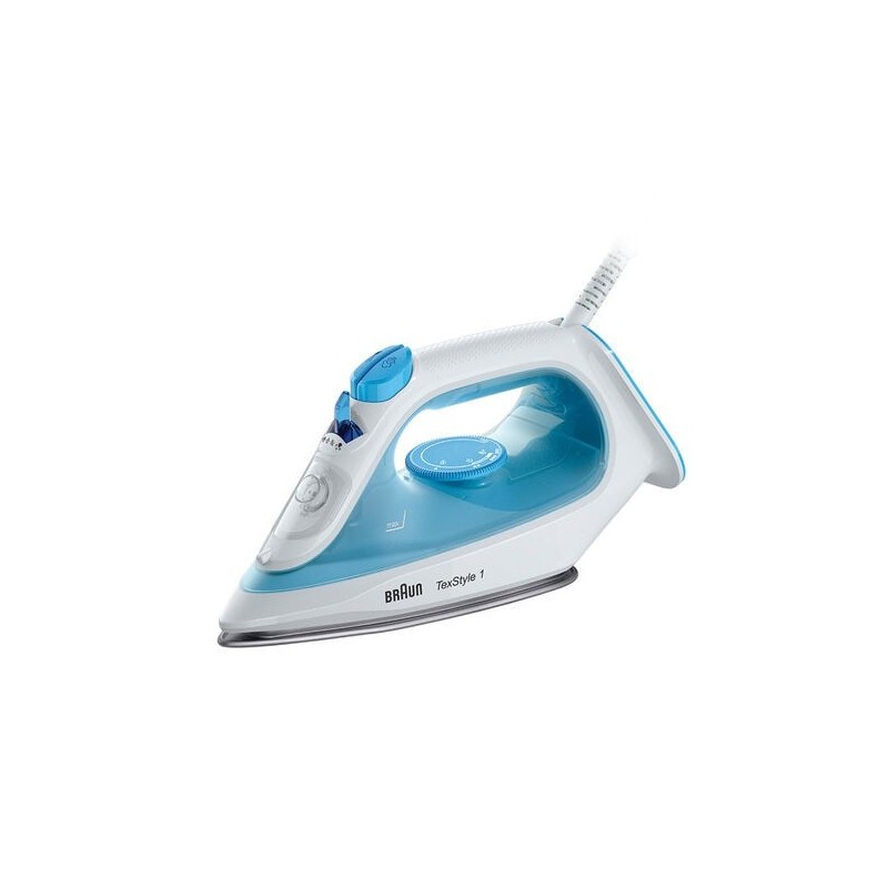 Braun TexStyle 1 Plancha vapor-seco Suela de cerámica 2000 W Azul, Blanco