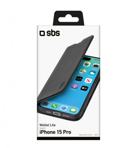 SBS TEBKLITEIP1561PK custodia per cellulare 17 cm (6.7") Custodia a borsellino Nero