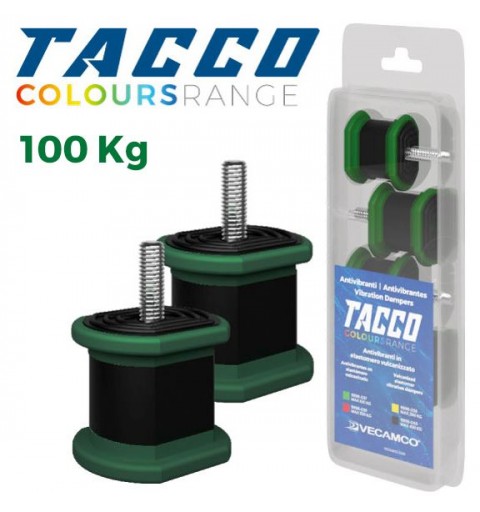 VECAM-CO 9898037 KIT 4pz Antivibranti 40X40mm Per Condizionatori 100KG Tacco Verde