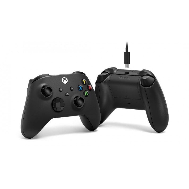 Microsoft Xbox Wireless Controller + USB-C Cable Schwarz Gamepad Analog Digital PC, Xbox One, Xbox One S, Xbox One X, Xbox