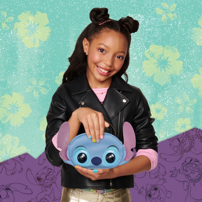 Purse Pets , Disney Stitch, juguete de mascota interactiva y bolso de hombro y bandolera con más de 30 sonidos y reacciones,