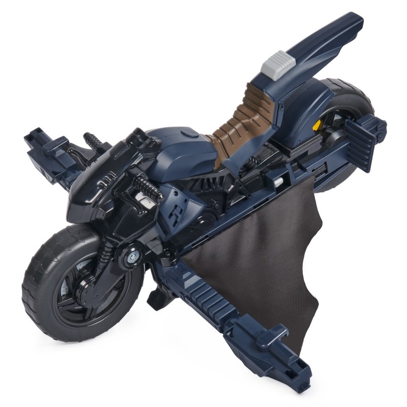 DC Comics , Veicolo Batman Adventures 2 in 1, Batcycle Trasformabile, Macchina Batman Compatibile con Tutte le Action Figure