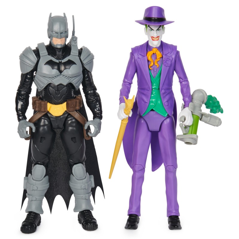 DC Comics , Batman Adventures, Batman vs The Joker Action Figures Set, 2 Figures, 12 Armor Accessories, 12-inch Super Hero Kids