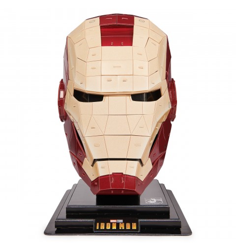 Spin Master 4D Build, Marvel Iron Man 3D Puzzle Model Kit with Stand 96 Pcs | Iron Man Helmet Desk Decor | Building Toys | 3D