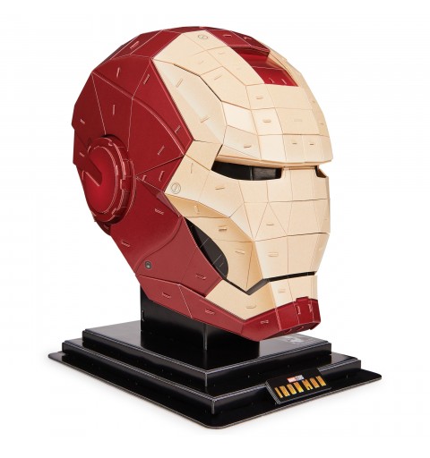 Spin Master 4D Build, Marvel Iron Man 3D Puzzle Model Kit with Stand 96 Pcs | Iron Man Helmet Desk Decor | Building Toys | 3D