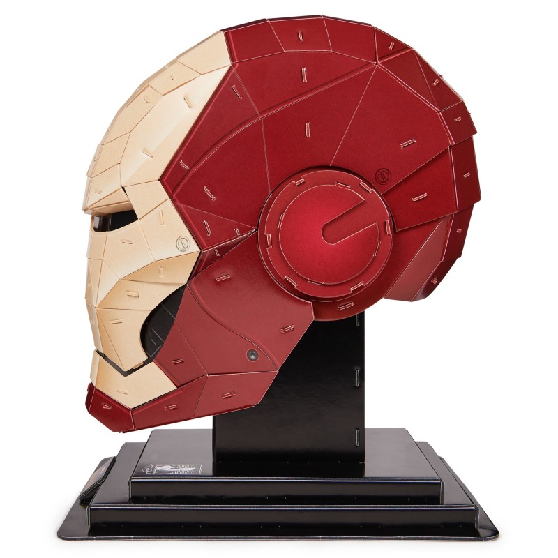 Spin Master 4D Build, kit de maqueta de rompecabezas en 3D de Iron Man de Marvel, 96 piezas | Casco de Iron Man para decoración